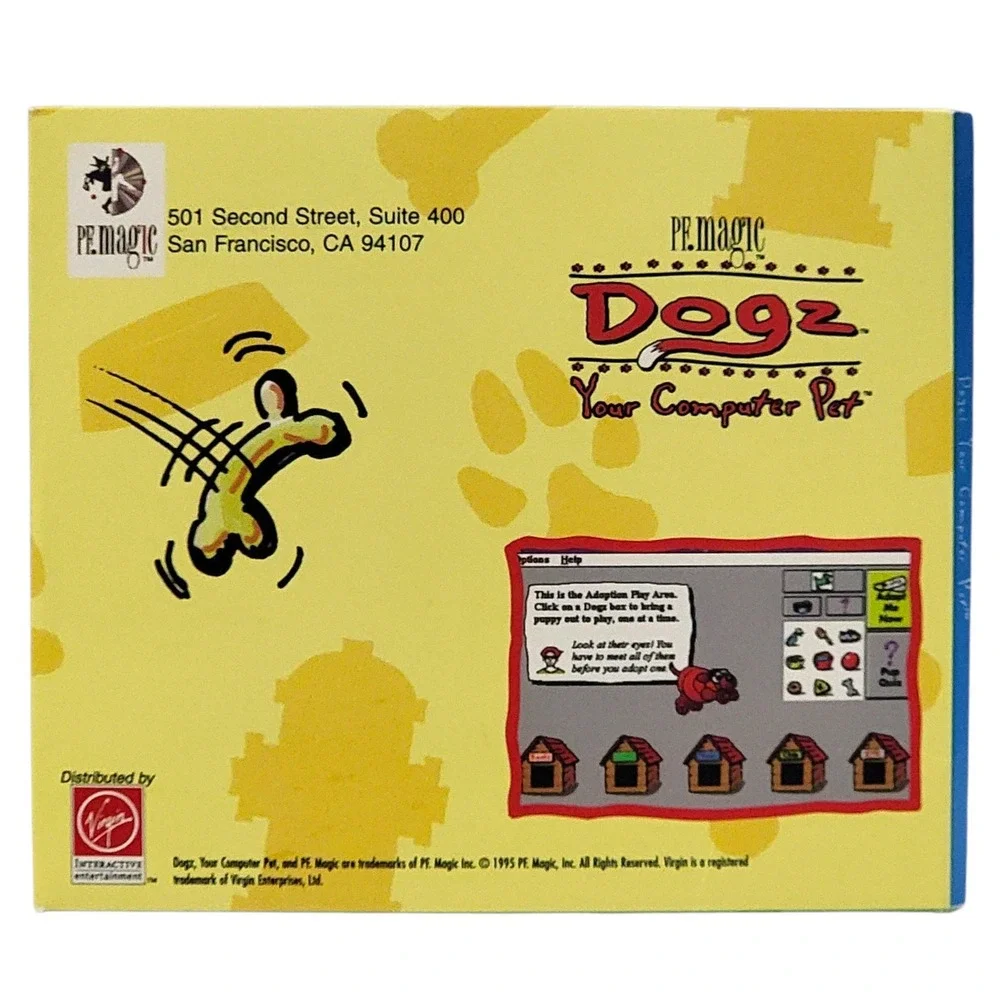 VTG 90s Dogz Your Computer Pet PC Game CD-ROM Virtual 1995 PF Magic‎ Rated E K-A
